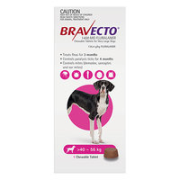 Bravecto Extra Large Dogs 40-56kg 88 to 123lbs 1 chew tablet